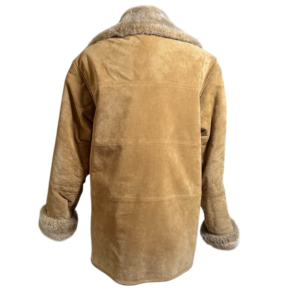 Vintage Gallery Tan Teddy Leather Jacket with Faux Fur Trim - Picture 5 of 10